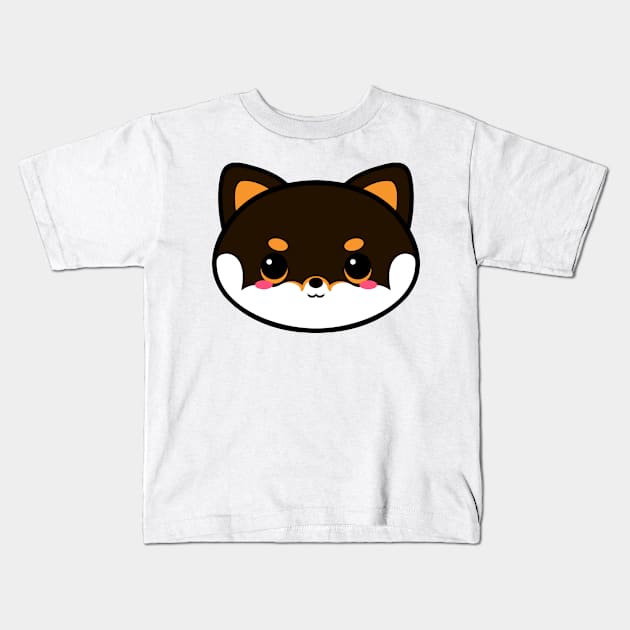 Cute Black Shiba Inu Kids T-Shirt by alien3287